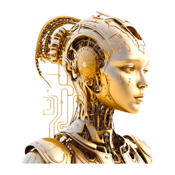 golden robot illustration png