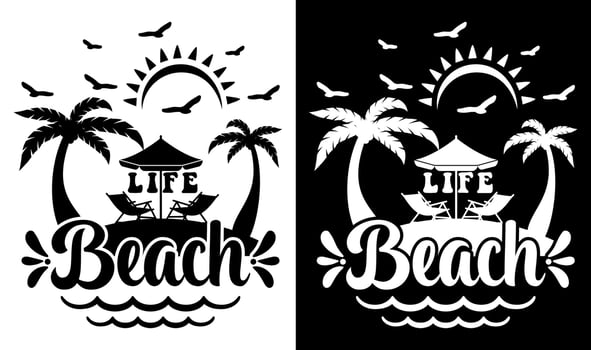 Custom Typography Vector Printable Summer Beach Quotes Design