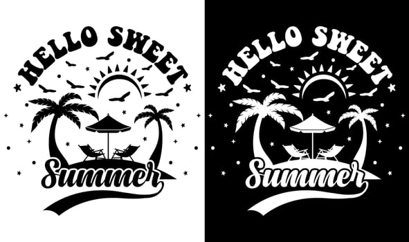 Custom Typography Vector Printable Summer Beach Quotes Design