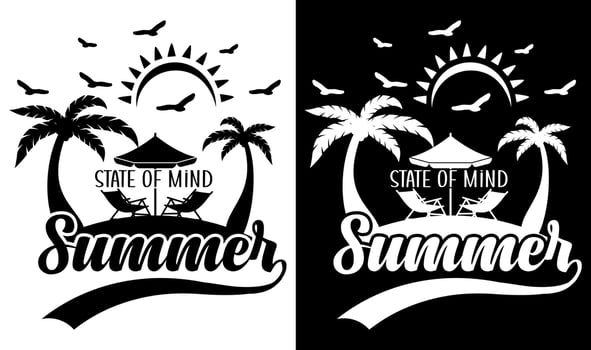 Custom Typography Vector Printable Summer Beach Quotes Design