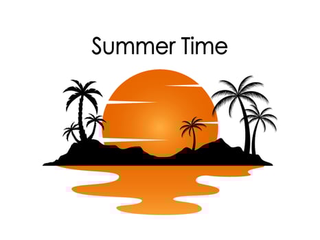 Black Coconut trees Icon and travel for summer season concept. Can be used to illustrate any nature or healthy lifestyle topic. vector