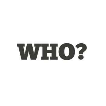 Word Who with question mark on a Transparent Background png
