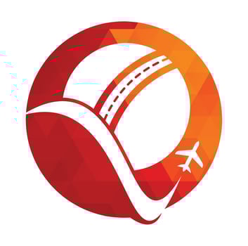 Cricket travel vector logo design.