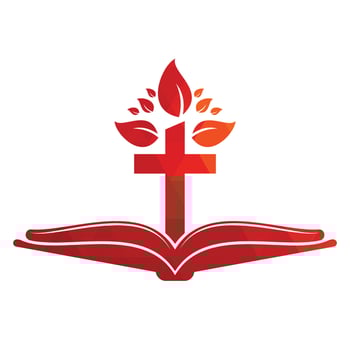 Bible Cross Tree Logo Design. Christian Church Tree Cross Vector Template Design.