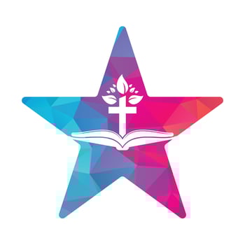 Bible Cross Tree Logo Design. Christian Church Tree Cross Vector Template Design.