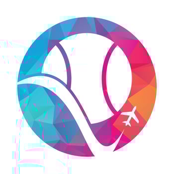 Tennis travel vector logo design template.