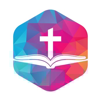 Book church logo design icon. Bible Church logo design vector. Cross and Holy Bible logo. vector