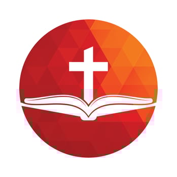 Book church logo design icon. Bible Church logo design vector. Cross and Holy Bible logo. vector