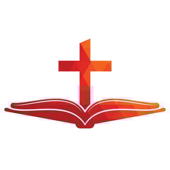 Book church logo design icon. Bible Church logo design vector. Cross and Holy Bible logo. vector