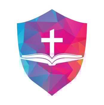 Book church logo design icon. Bible Church logo design vector. Cross and Holy Bible logo. vector
