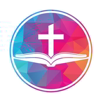 Book church logo design icon. Bible Church logo design vector. Cross and Holy Bible logo. vector