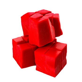 Heap of red jelly cubes on transparent background png