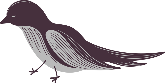 Swallow bird in children's style. Swallow from a story png