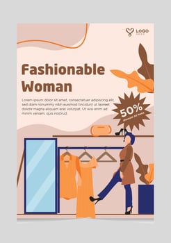 Fashionable Woman Brochure vector