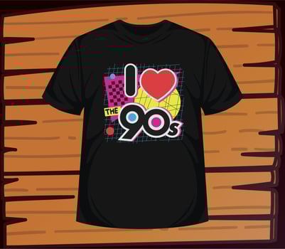 t shirt design concept I Love the 90S vector eps