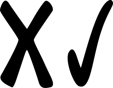 Vector silhouette of choice on white background