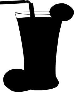 Vector silhouette of juice fruit on white background