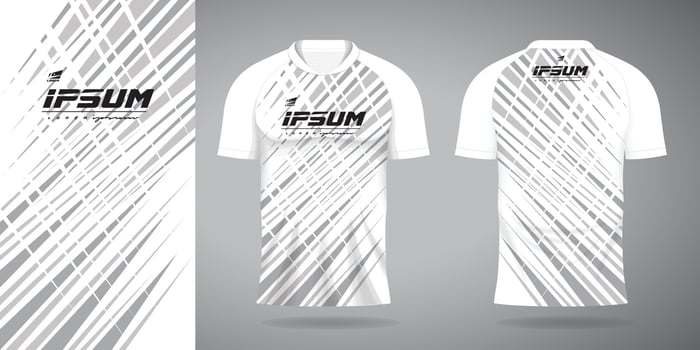 white gray jersey sport uniform shirt design template vector