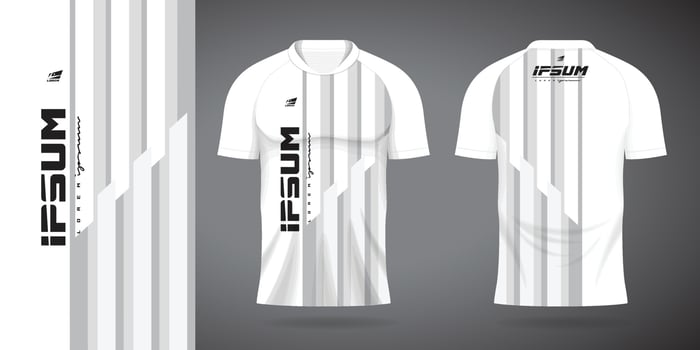 white gray jersey sport uniform shirt design template vector