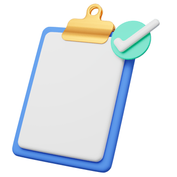 3d paper sheets with check marks on transparent. Confirmed or approved document icon. Blank clipboard with checklist symbol. Assignment done. Business cartoon icon. 3d rendering. png