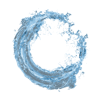 Blue water splash ripples circle isolated on transparent. Dynamic motion of fluid. Realistic pure liquid elements effect for drink, beverage, cleaning products advertising. 3d rendering illustration. png