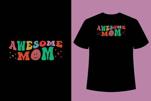 Wavy Retro Mom T-Shirt Design, typography t-shirt design, Best Mom t-shirt design vector