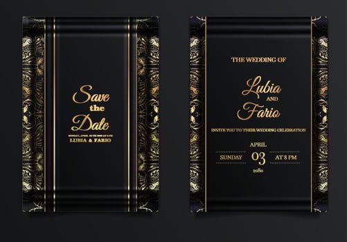 luxury wedding invitation card design set vector