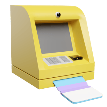 3d account bankbook into passbook update machine isolated. 3d illustration render png