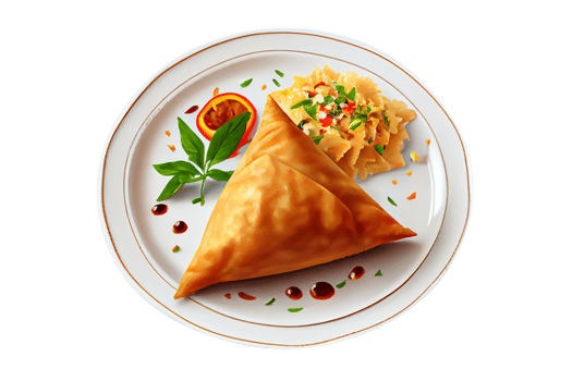 Tasty crispy samosa on transparent background png