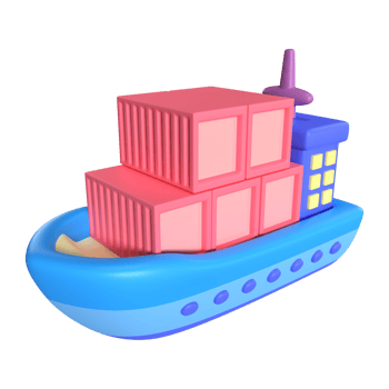 Cargo Ship 3D Illustration Icon png