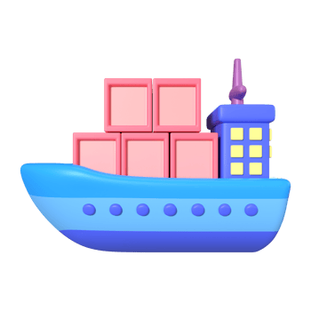 Cargo Ship 3D Illustration Icon png