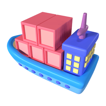 Cargo Ship 3D Illustration Icon png