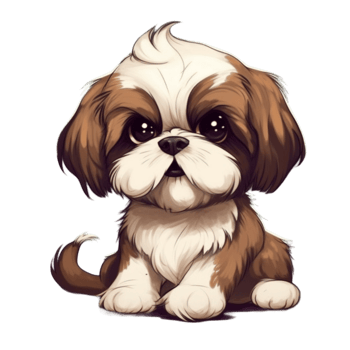Shih tzu dog clipart, png