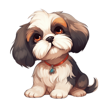 Shih tzu dog clipart, png
