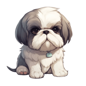 Shih tzu dog clipart, png