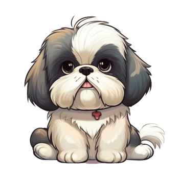 Shih tzu dog clipart, png