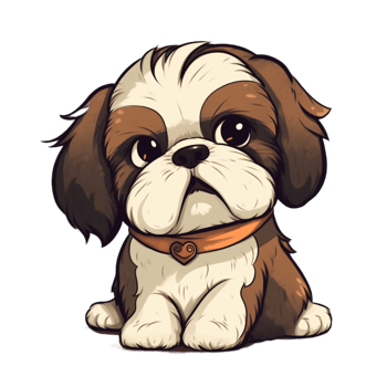 Shih tzu dog clipart, png
