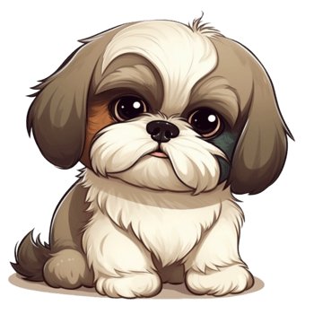 Shih tzu dog clipart, png