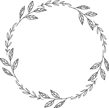 Wreath of doodle hand drawn flowers and leaves or circle floral frame border for wedding invitation, engagement, and greeting card png