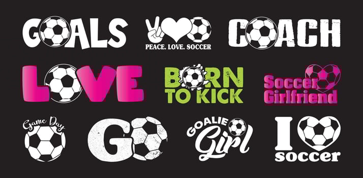 Soccer T shirt Design Bundle, vector Soccer T shirt  design, Football shirt, Soccer typography T shirt design Collection