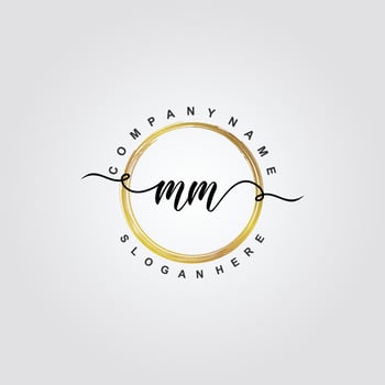 MM Initial beauty floral logo template vector