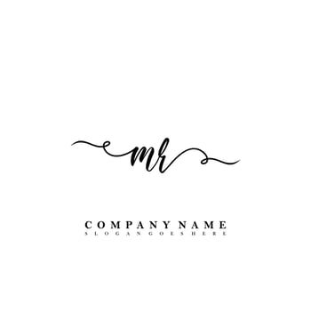 MR Initial beauty floral logo template vector