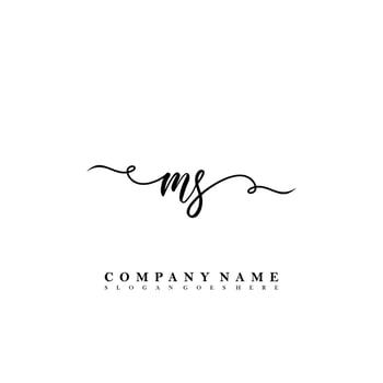 MS Initial beauty floral logo template vector