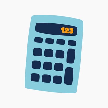 hand drawn calculator clip art vector illustration for design decorations. school or office stationery theme illustration.