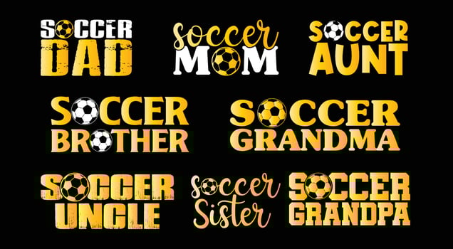 Soccer T shirt Design Bundle, vector Soccer T shirt  design, Football shirt, Soccer typography T shirt design Collection