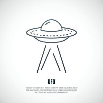UFO icon in line style isolated on white background. vector