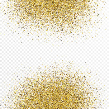 Gold glitter confetti backdrop isolated on white vector