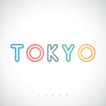 Tokyo Capital city typography lettering design. Signboard with text Tokyo, Japan. vector