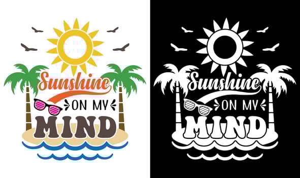 Custom Typography Vector Printable Summer Beach Quotes Design