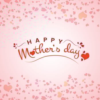 Mother's day typography, Mother's day greeting card, heart shape and colorful background vector